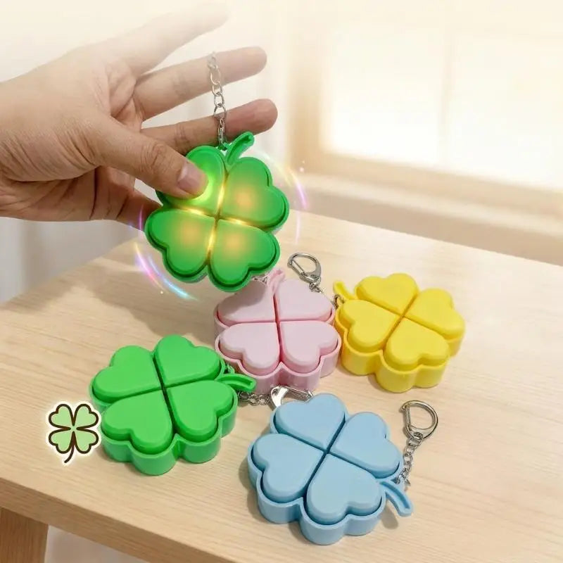 Four-Leaf Clover LED Keychain | Fidget Toy & Lucky Gift