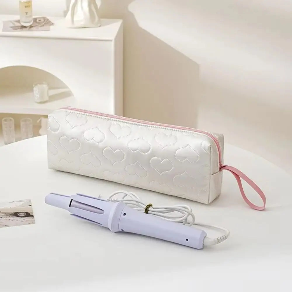 Heart-Shaped Hair Dryer & Curler Storage Bag | PU Leather