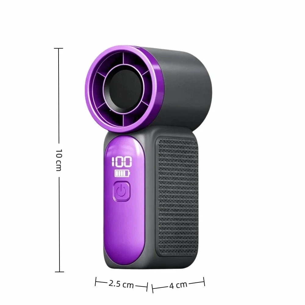 Mini Handheld Fan | 100-Speed LED Display USB Rechargeable
