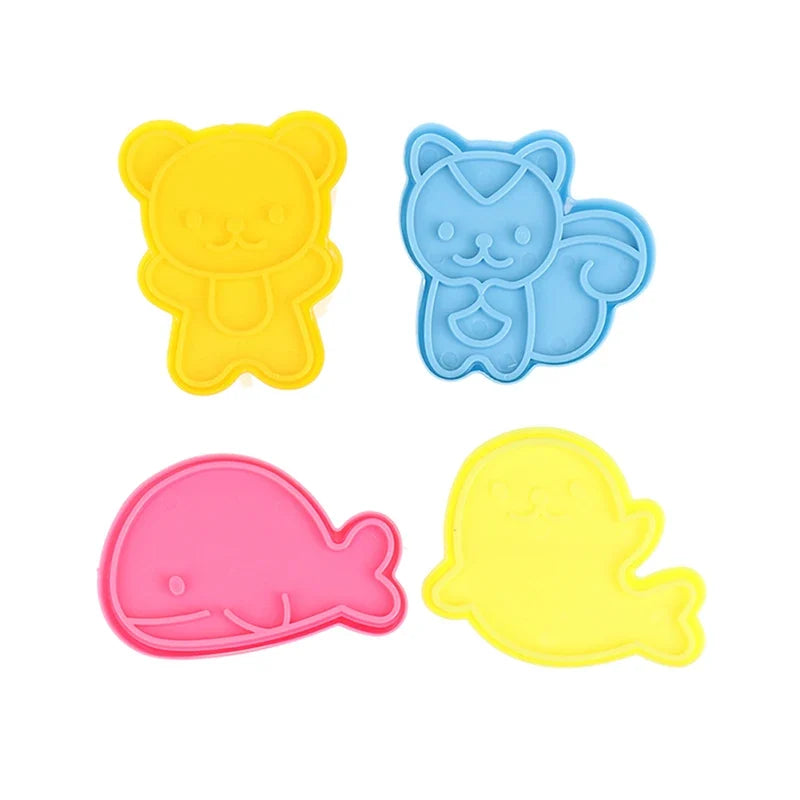 4-Piece Animal Sandwich Cookie Mold Cutter Set | Bento Kids