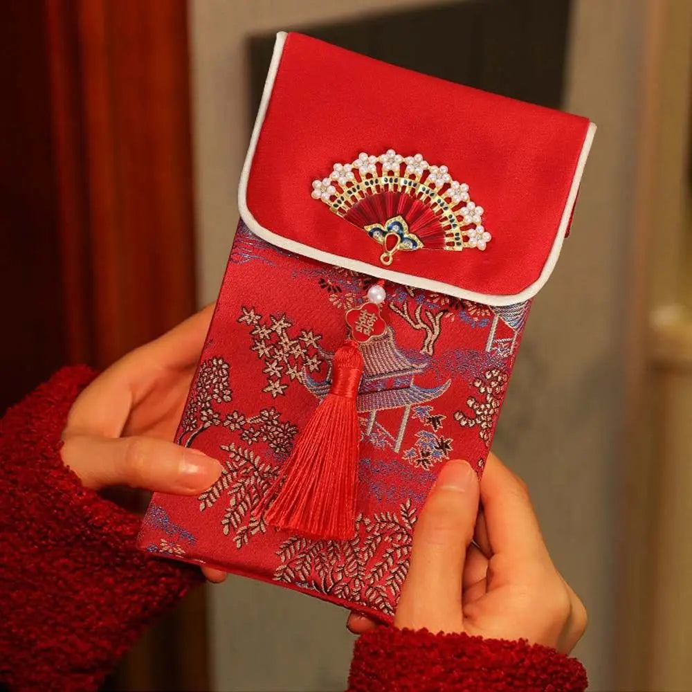 2025 Lunar New Year Brocade Red Envelope HongBao with Tassel