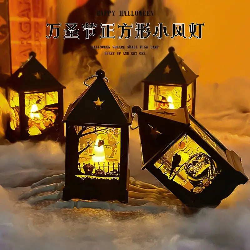 Creative Halloween Portable Pumpkin Wind Lantern Atmosphere Ornaments