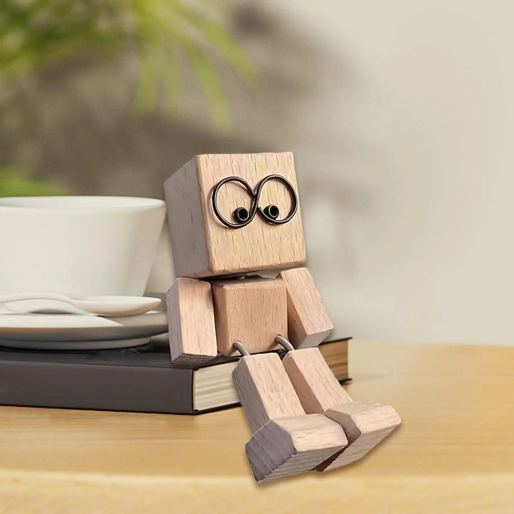 Shaking Feet Wooden Doll Car Dashboard Decoration Accessories