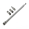 Telescopic FM DAB Radio Antenna – F-Male + 3 Adapters, 75cm