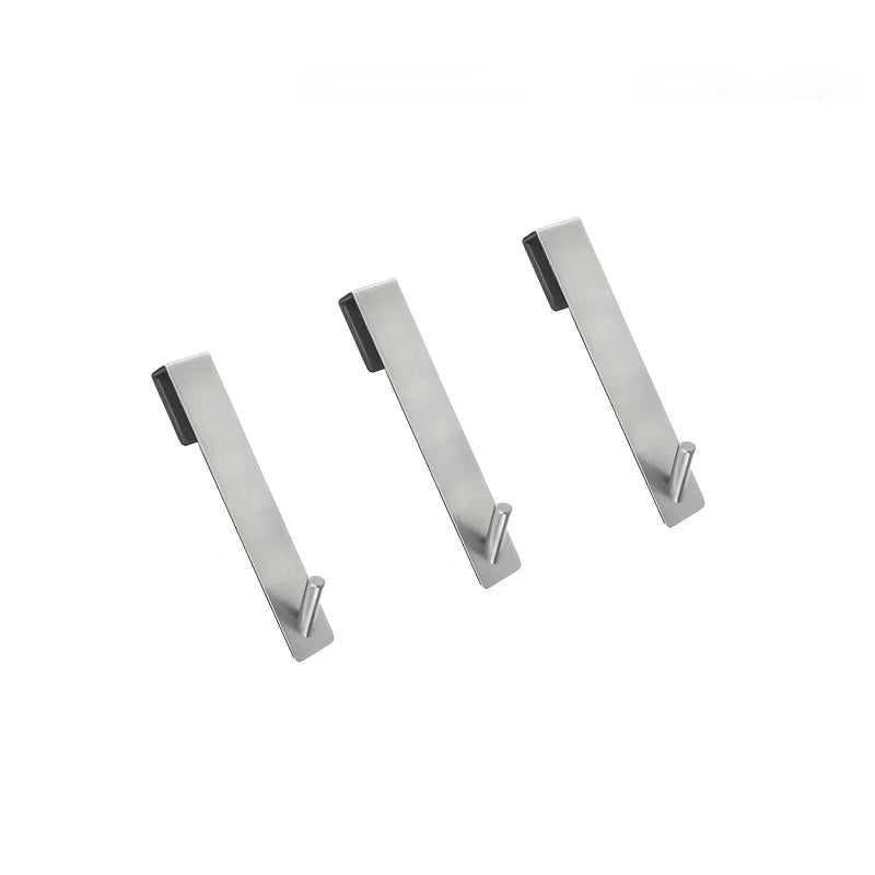 3-Pack Stainless Steel Over-the-Door Hooks | Towel & Robe Hangers