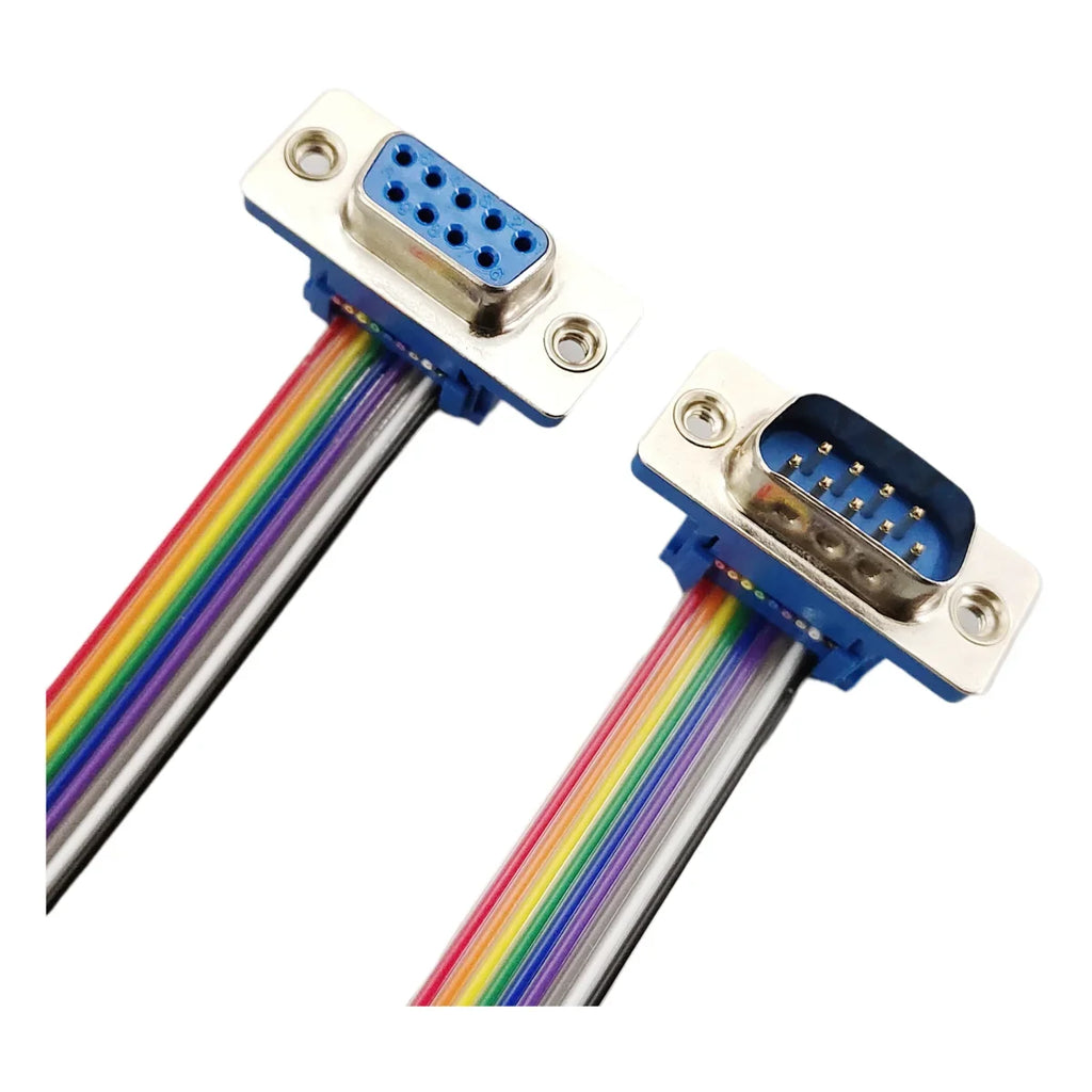 D-sub DB9 9 Pin Male Female Connector FC-10P IDC 10 Rainbow