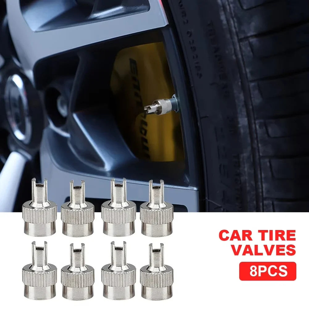 8-Pack Copper Tire Valve Stem Caps – Leakproof Slotted Head