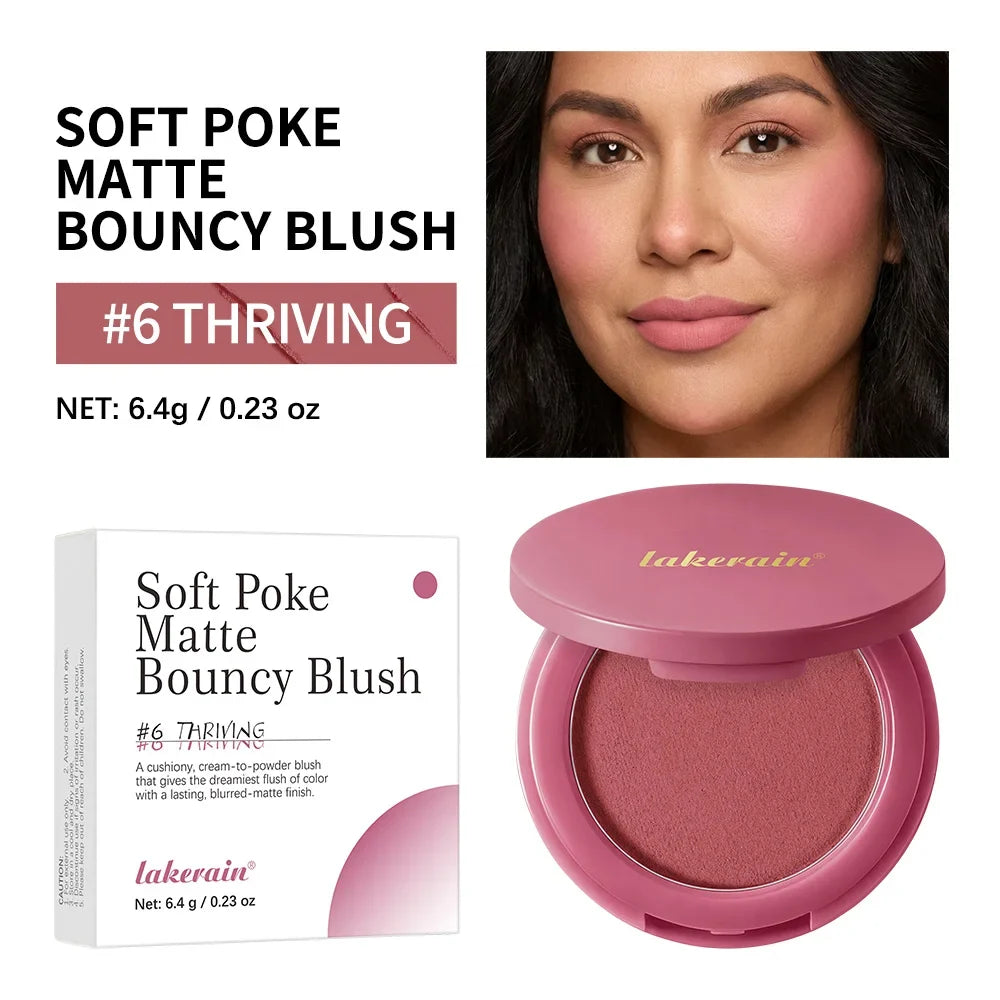 Lakerain Matte Bouncy Liquid Blush – Velvety, Long-Lasting Tint