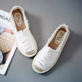 Women's Flat Slip-On Canvas Loafers – Casual Ripped Lazy Shoes