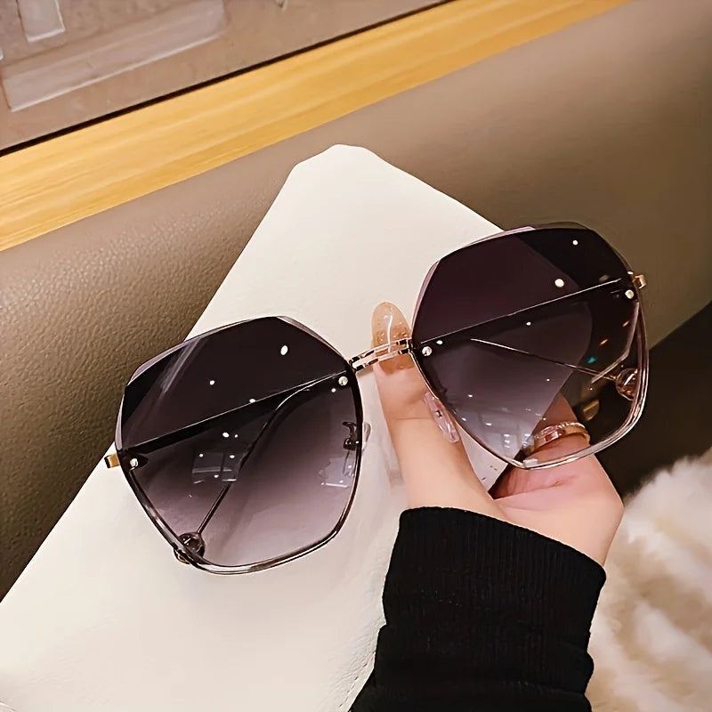 Fashion Frameless Gradient Glasses Trendy Metal Eyewear Women& Men