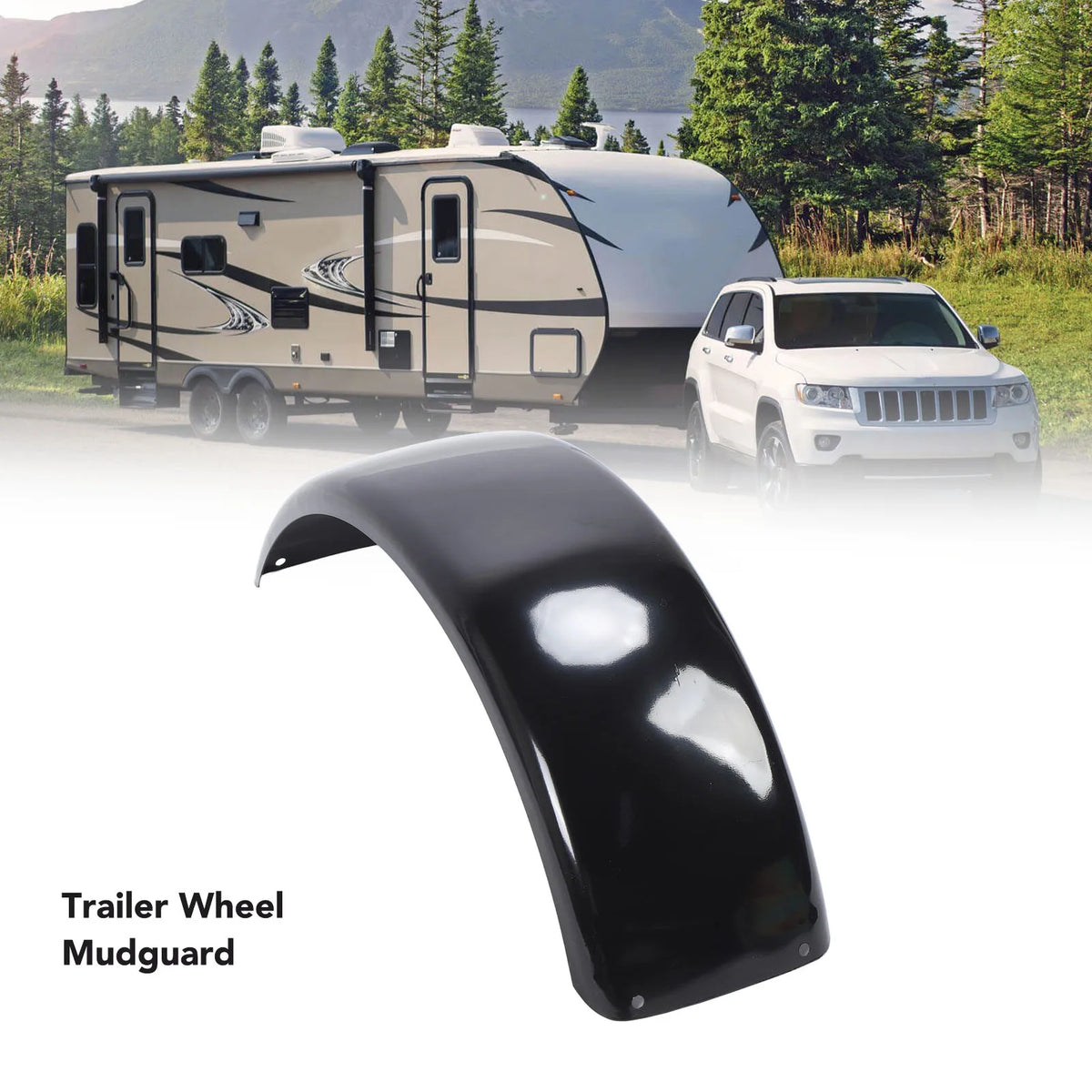 Metal Trailer Mudguard – Impact-Proof, Fits 14" & 15" Wheels