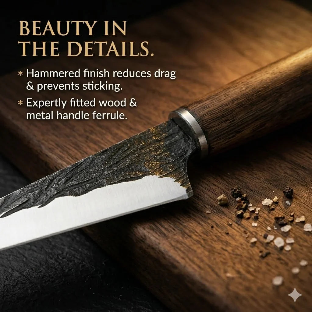 PLYS Forged Boning Knife – Carbon Steel Chef Knife Wood Handle