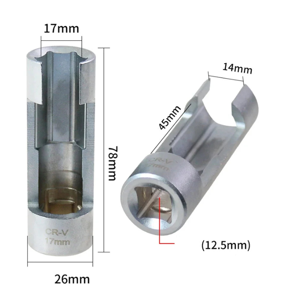 Diesel Injector Pipe Flare Nut Socket Wrench 17mm & 19mm Set