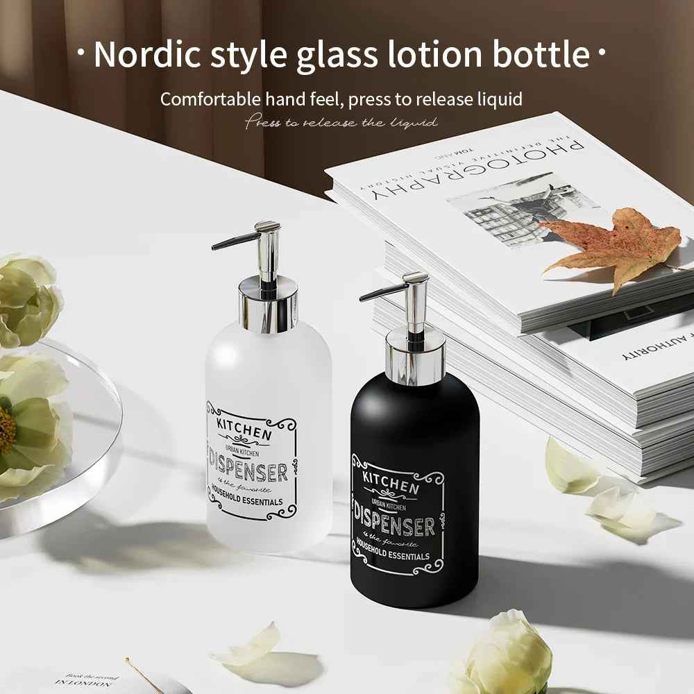 410ml Ceramic Marble Soap Dispenser | Refillable Press Pump