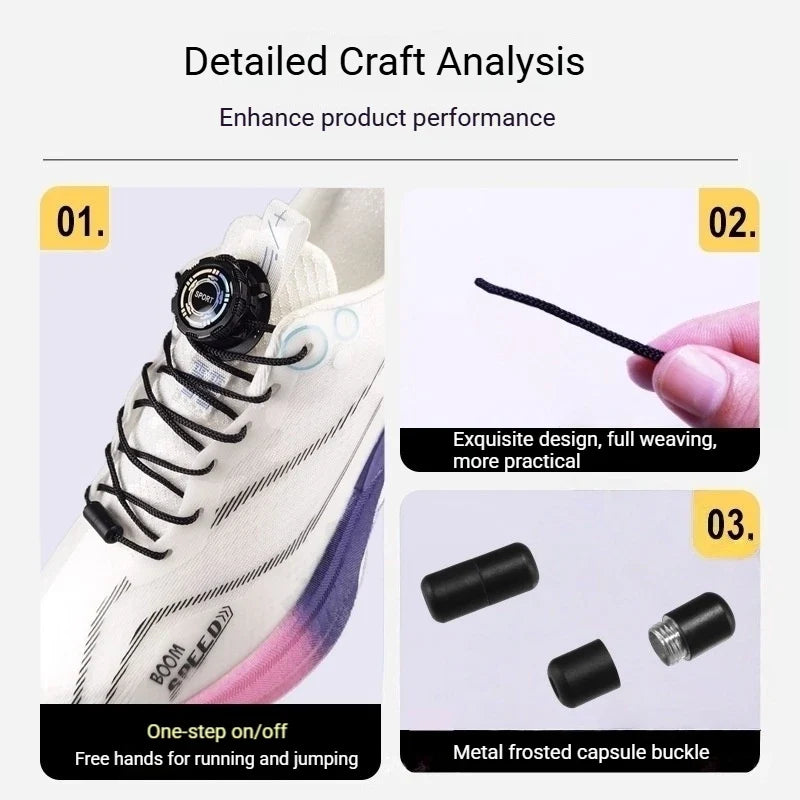 No-Tie Shoelaces with Swivel Buckle – Sneakers & Tennis Shoes