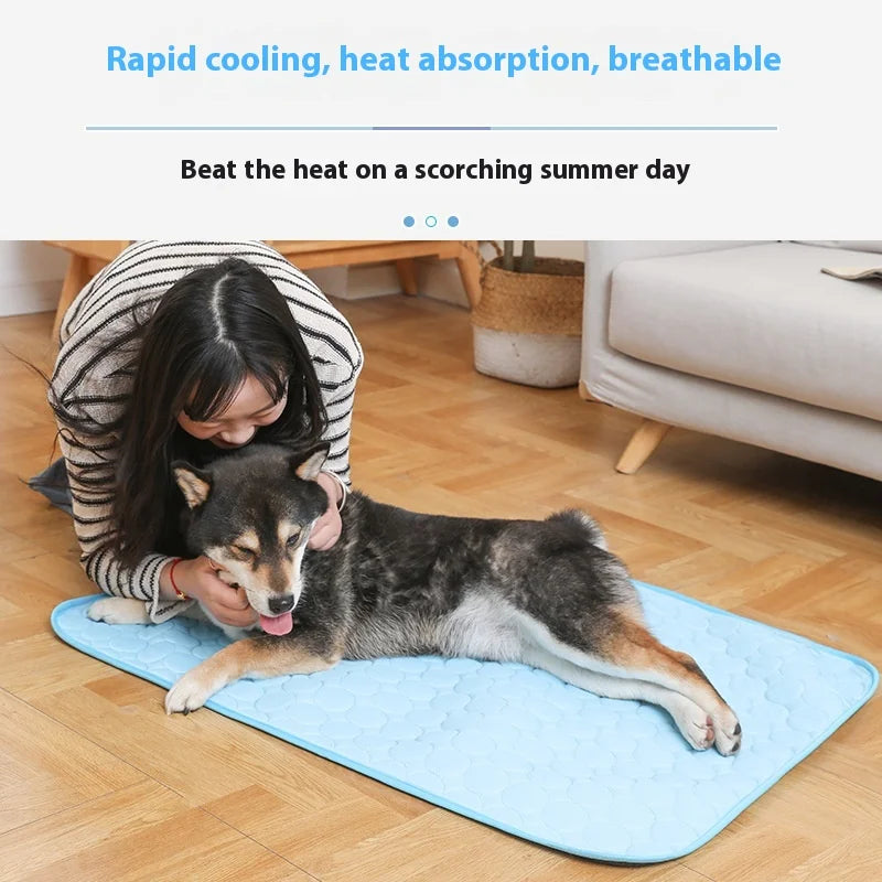 Summer Ice Silk MATS Pets Cat Dog Beds Large All-season Floor Pet