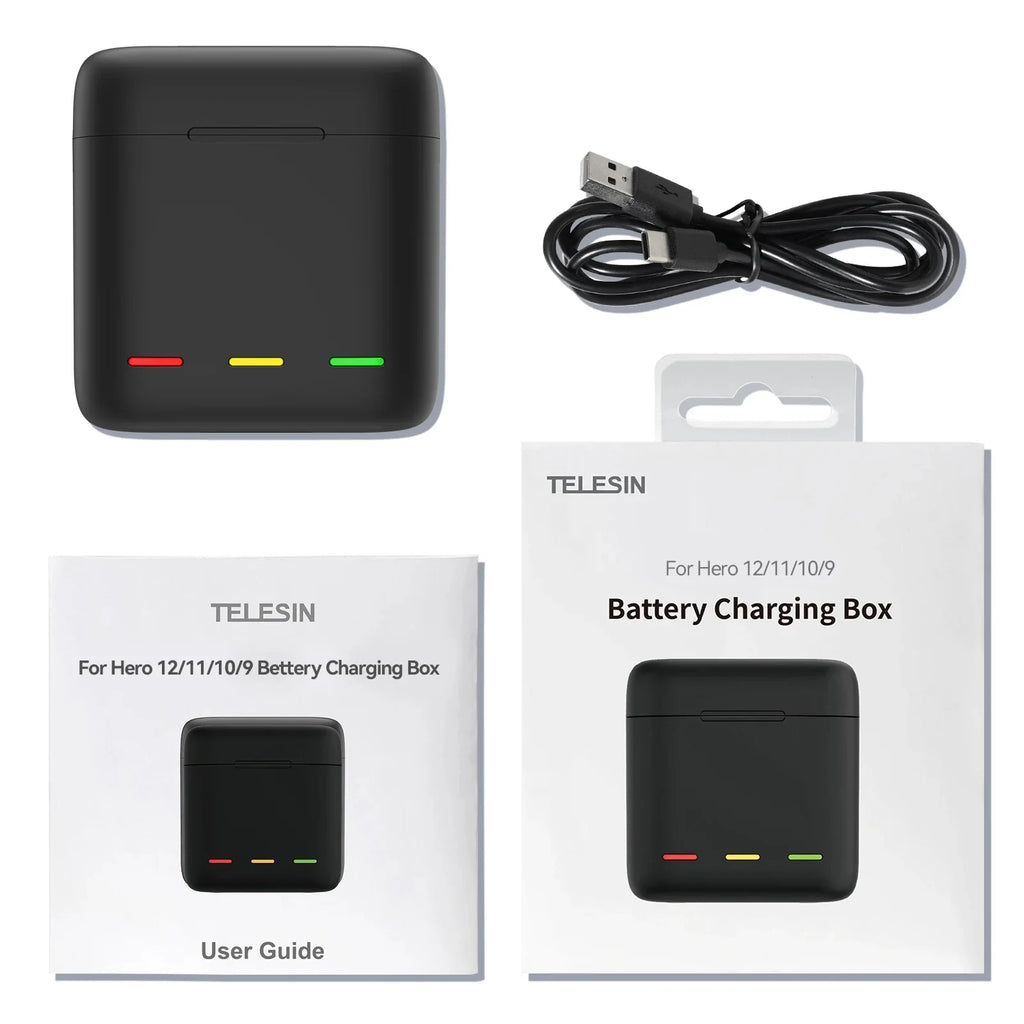 TELESIN Endurence Battery Charger Portable Fast Charging Storage