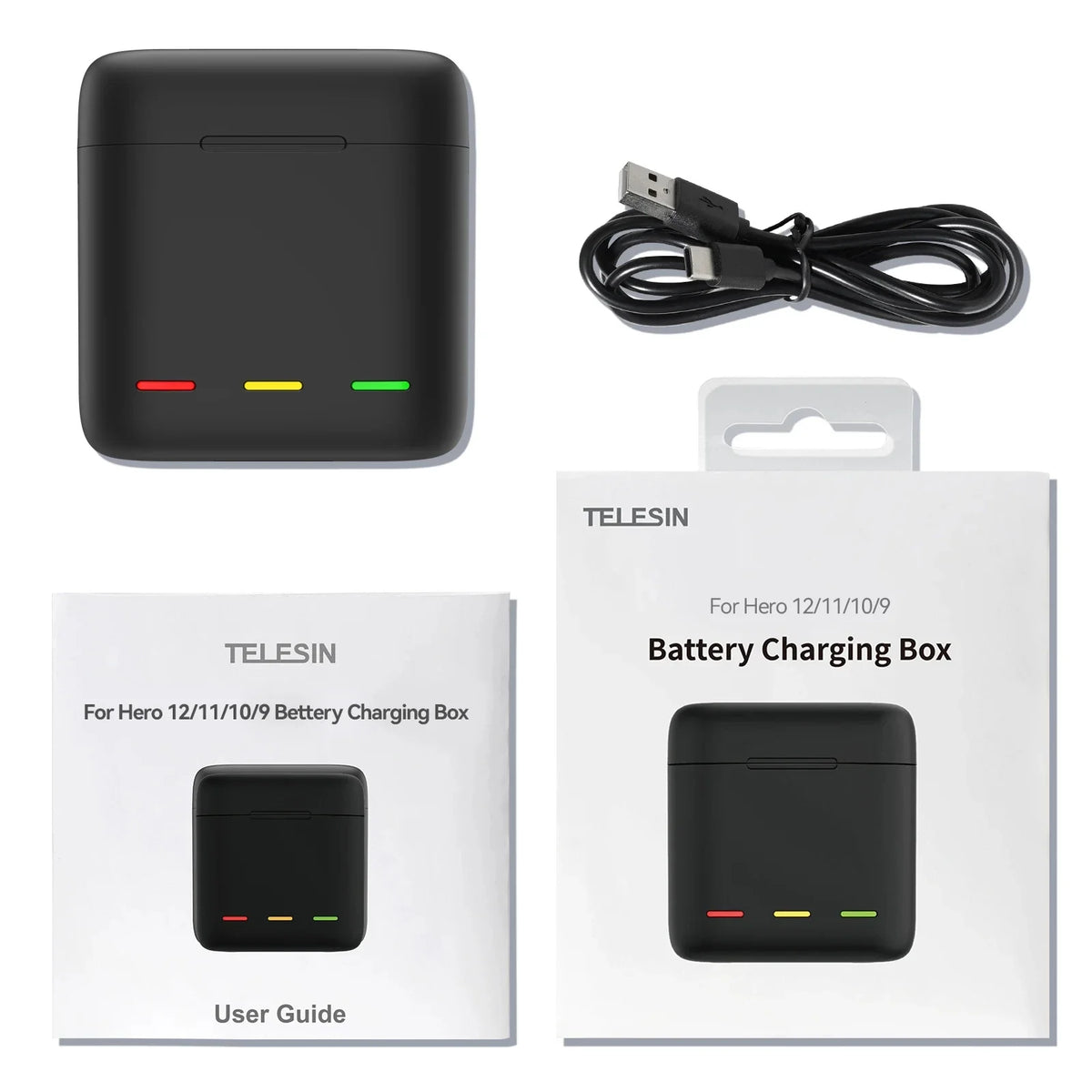 TELESIN Endurence Battery Charger Portable Fast Charging Storage
