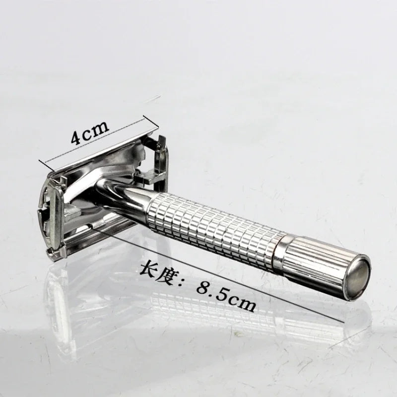 Men's Stainless Steel Safety Razor Holder Set – 3pcs