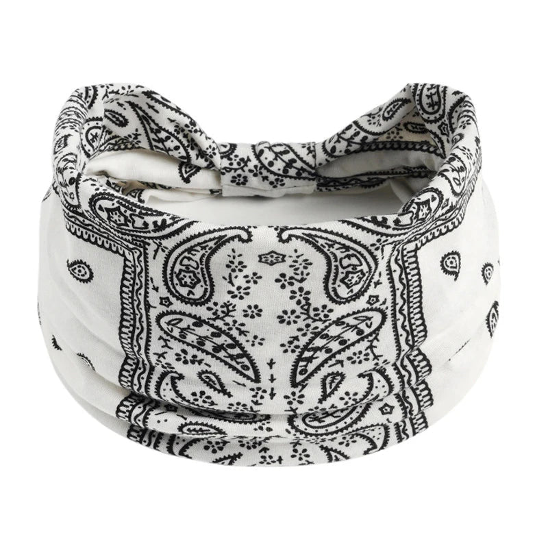 Boho Knot Turban Headband – Wide Elastic Hair Wrap for Women
