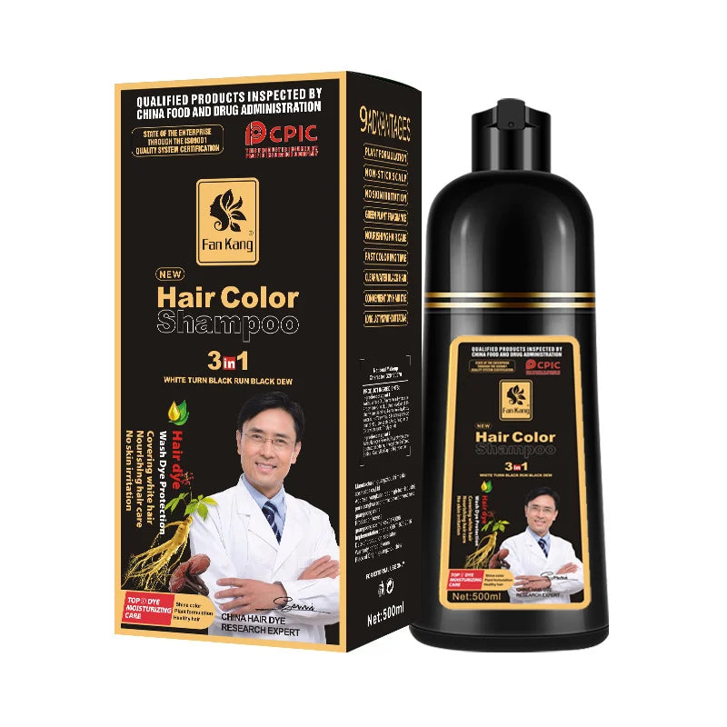 REAROYA Black Hair Dye Shampoo – Natural Plant-Based Color