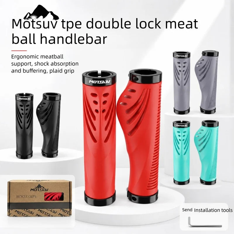 MTB Ergonomic Handlebar Grips – Dual Lock Aluminum Non-Slip