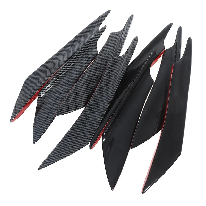 4Pcs Carbon Fiber Bumper Canard Splitter Fins – Universal Fit