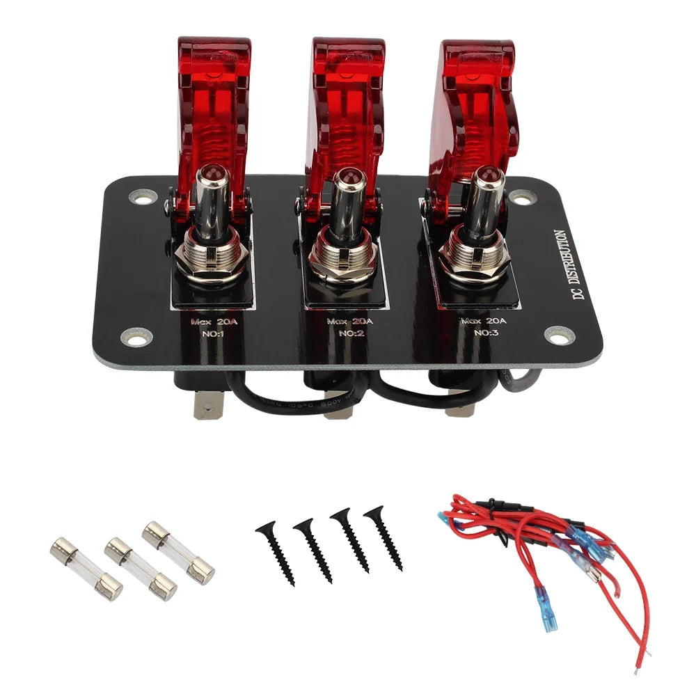 12V–24V Toggle Switch Panel 20A | Car Truck Caravan Waterproof
