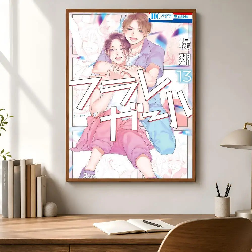 Manga Girl Self-Adhesive Wall Poster – HD Waterproof Art Print