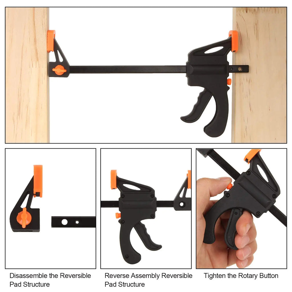 4-Inch Quick Ratchet Bar Clamps for Woodworking – 2 or 5 Pk
