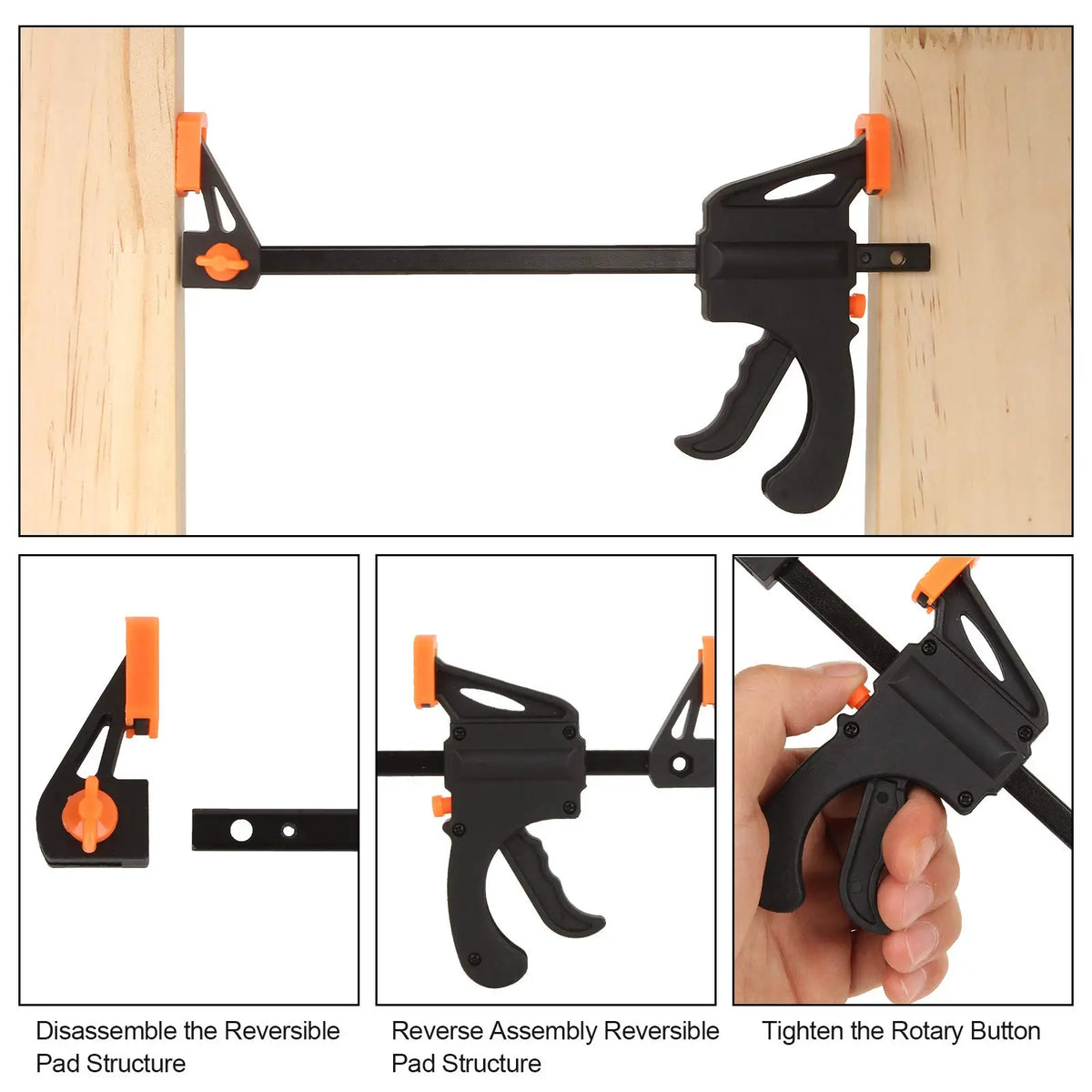 4-Inch Quick Ratchet Bar Clamps for Woodworking – 2 or 5 Pk