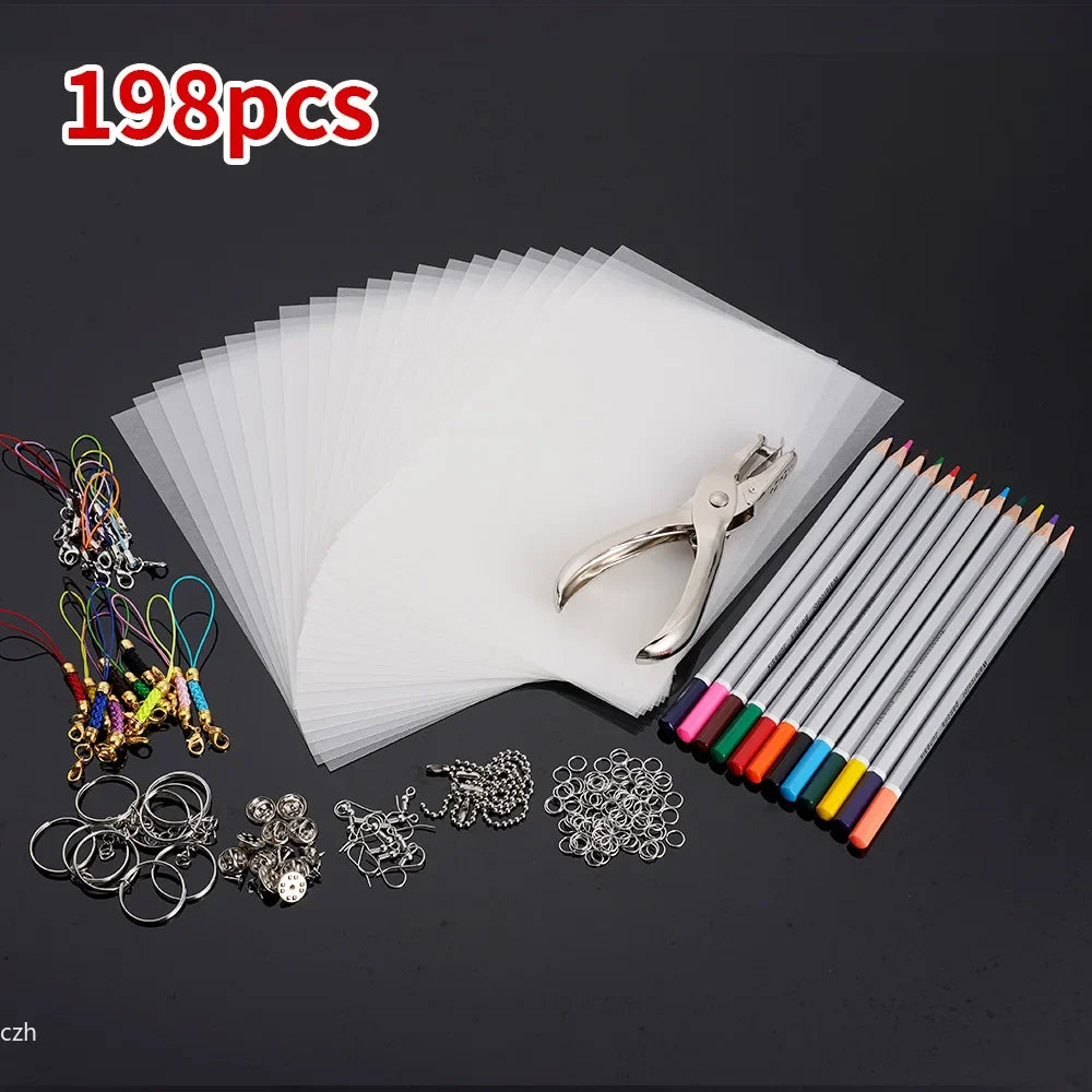 Heat Shrink Plastic Sheets Set – DIY Keychain & Craft Kit