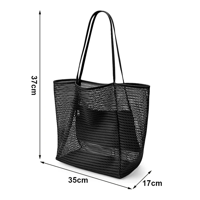 Women's Lightweight Mesh Tote Bag – Breathable Summer Shoulder Bag