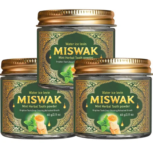 MISWAK Mint Herbal Tooth Powder – Charcoal & Hyaluronic Acid