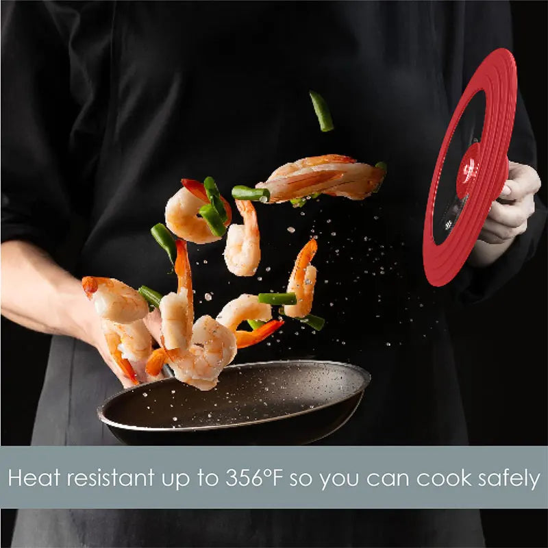 PGY Tempered Glass Pot Lid – Silicone Rim & Cool-Touch Handle