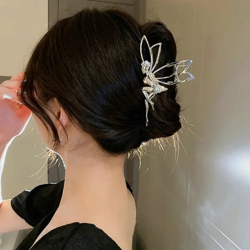 Rhinestone Crystal Angel Claw Clip – Elegant Metal Hair Clip