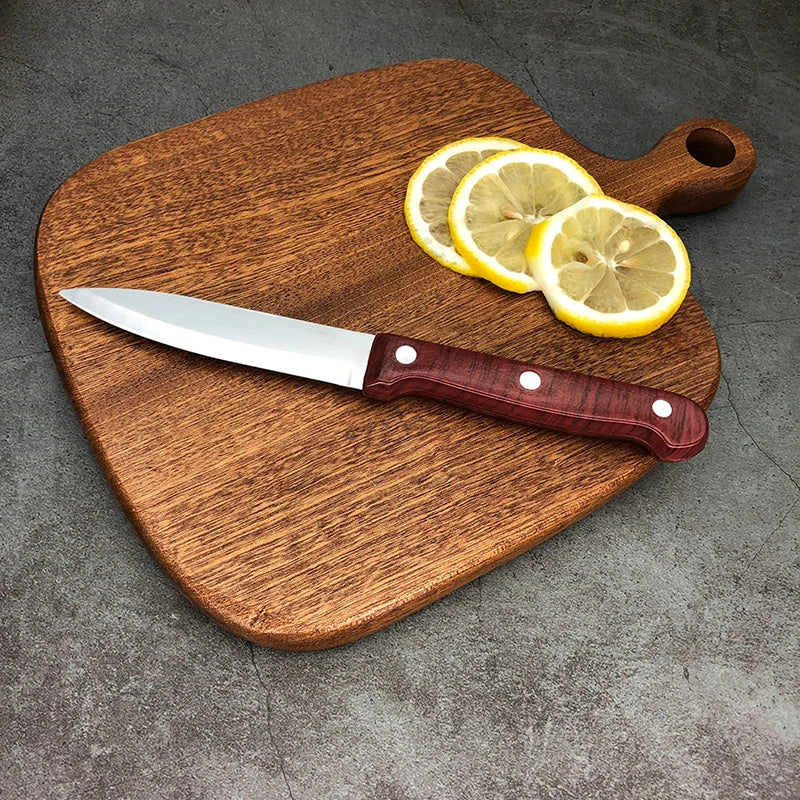 Portable Stainless Steel Fruit & Vegetable Knife – Wood Handle