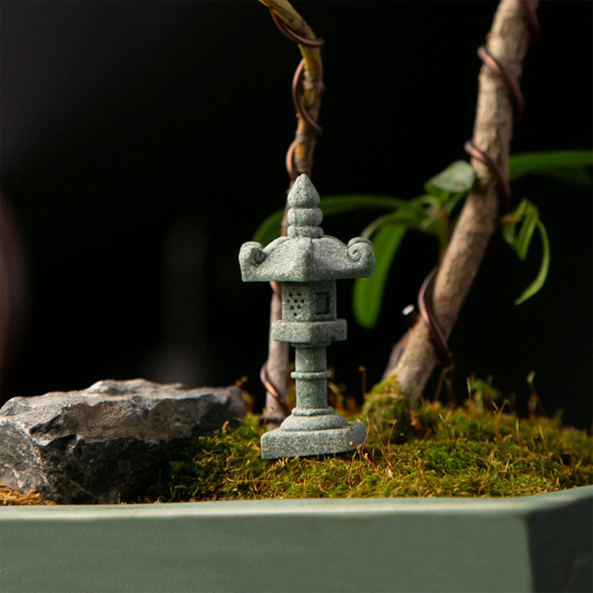 Asian Lantern & Pagoda Miniature Garden Statues | Set of 4