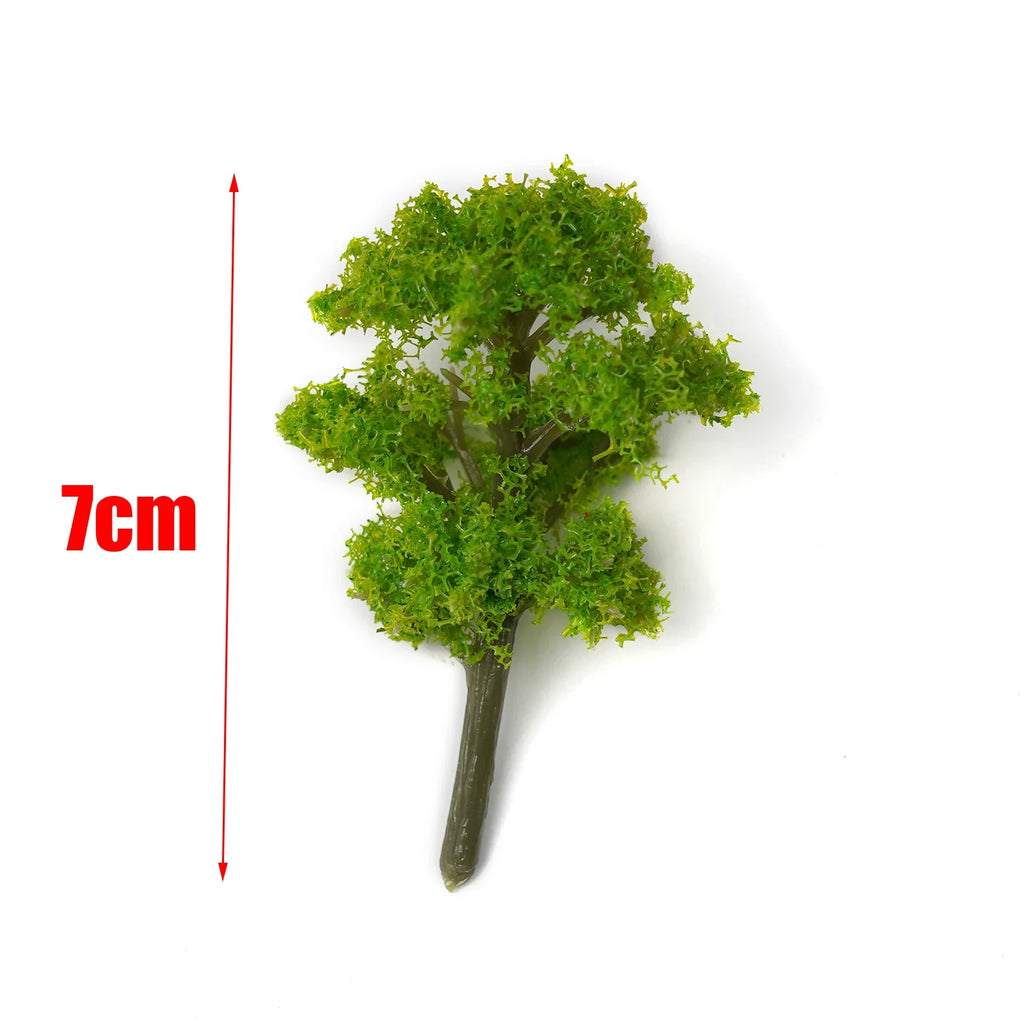 10pcs 7cm Miniature Tree Models – Train, Wargame & Diorama Scenery