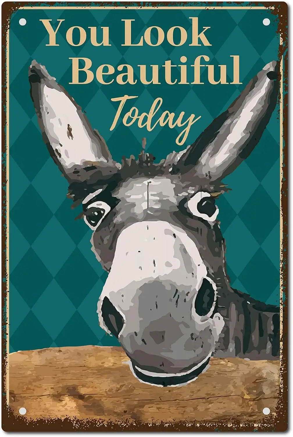 Donkey Vintage Tin Sign – Retro Wall Plaque for Home & Garage