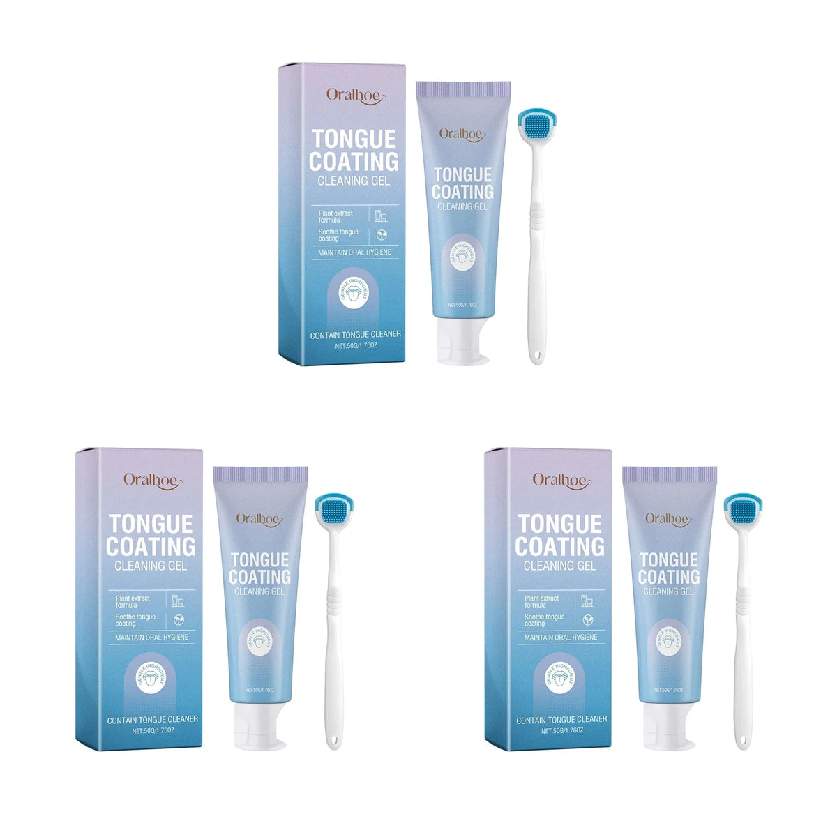 Tongue Cleaning Gel Set | Eliminate Bad Breath & Oral Bacteria