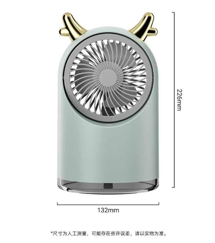Portable USB Water Mist Fan – 3-Speed Quiet Cooling | URGGU