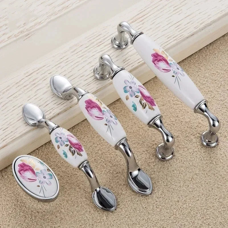 Tulip Ceramic Cabinet Handles & Knobs – Vintage Flower Drawer Pulls
