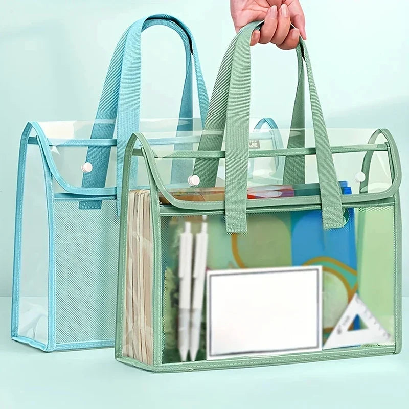 Expandable Waterproof File Storage Bag – Transparent Document Organizer