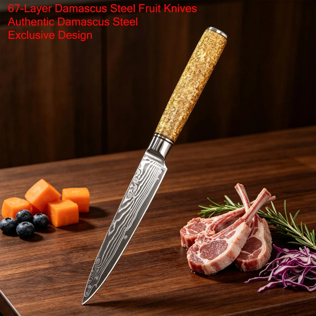 67-Layer Damascus Steel Chef & Paring Knife | Kitchen Essential