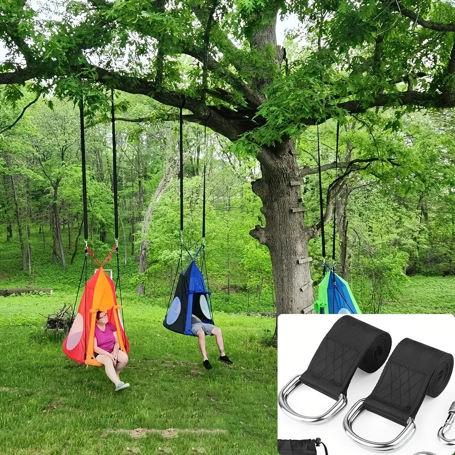 Camping Hammock Slings with Safety Locks | Outdoor Swing Straps