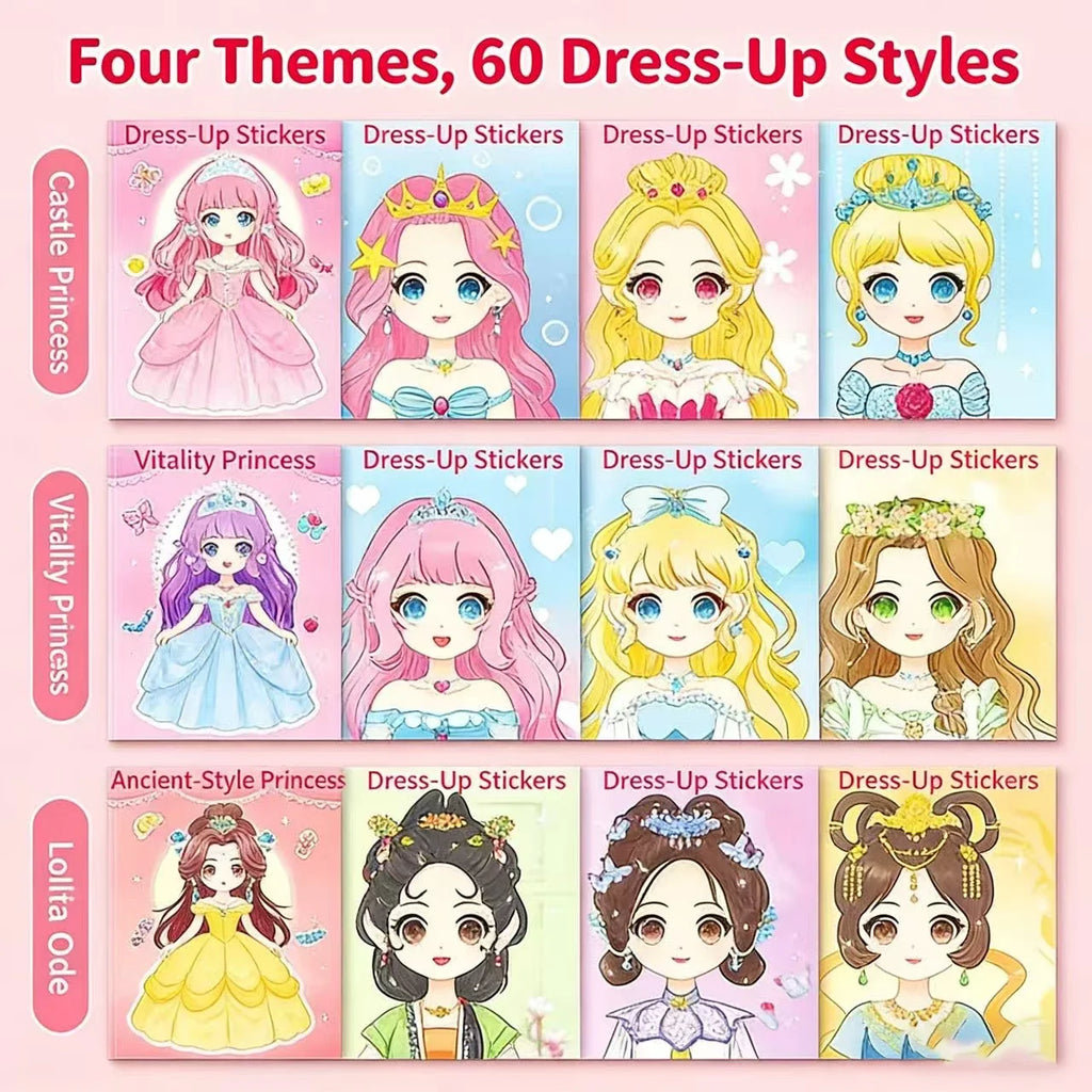 DIY Face Sticker Book Fashion Doll Design Dress-up Game Creative Fun