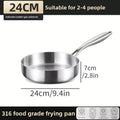 KEMORELA 316 Stainless Steel Uncoated Frying Pan 20–28cm