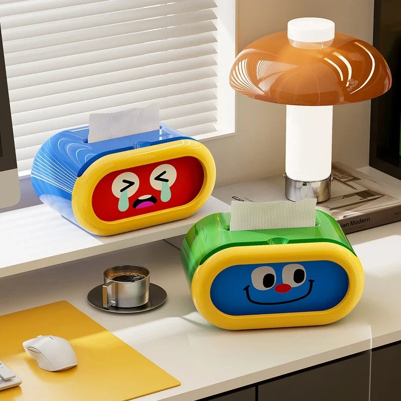 Creative Tissue Box Cover Interchangeable Expression Pattern Storage