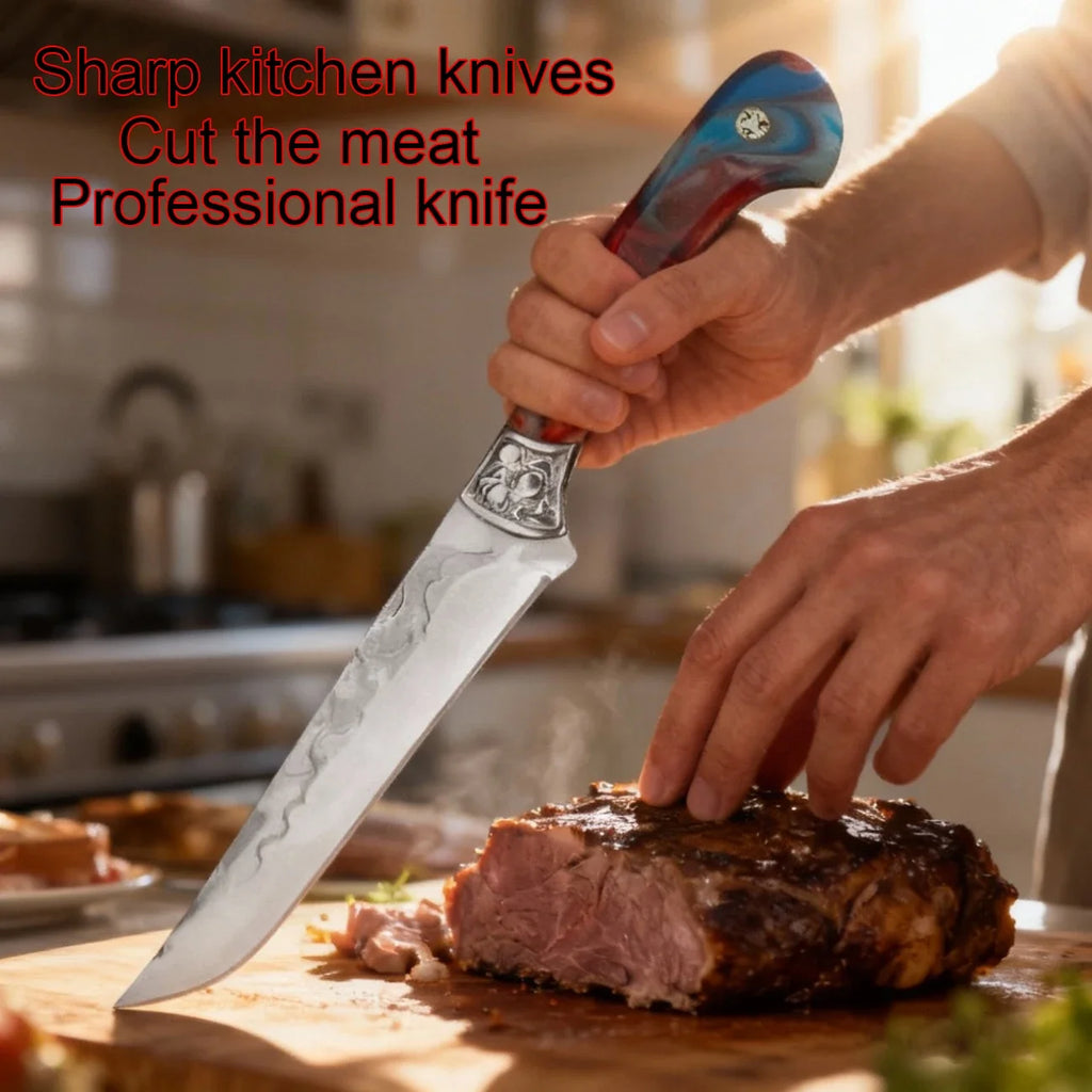 Hand-Forged Stainless Steel Boning Knife with Sheath